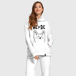 Женский костюм оверсайз AC DC - rock cat, цвет: белый — фото 2