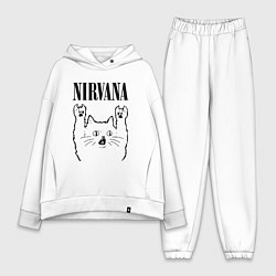 Женский костюм оверсайз Nirvana - rock cat, цвет: белый