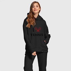 Женский костюм оверсайз I Love Tennis, цвет: черный — фото 2