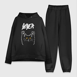 Женский костюм оверсайз Slayer rock cat, цвет: черный