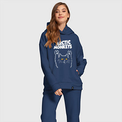 Женский костюм оверсайз Arctic Monkeys rock cat, цвет: тёмно-синий — фото 2