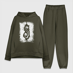 Женский костюм оверсайз Slipknot logo, цвет: хаки