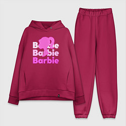 Женский костюм оверсайз Логотип Барби объемный, цвет: маджента