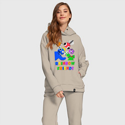 Женский костюм оверсайз Rainbow Friends персонажи, цвет: миндальный — фото 2