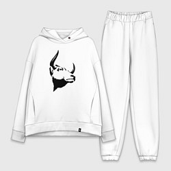 Женский костюм оверсайз Голова быка, цвет: белый