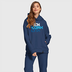 Женский костюм оверсайз Ney York city, цвет: тёмно-синий — фото 2