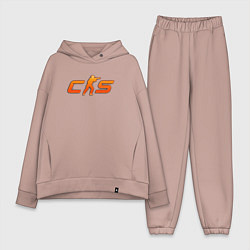 Женский костюм оверсайз CS 2 orange logo