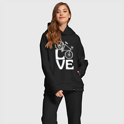 Женский костюм оверсайз Любовь велосипедиста, цвет: черный — фото 2