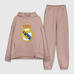 Женский костюм оверсайз Real madrid fc sport, цвет: пыльно-розовый