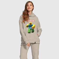 Женский костюм оверсайз Roblox бегущий персонаж, цвет: миндальный — фото 2