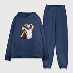 Женский костюм оверсайз Сатору и Гето - Магическая битва, цвет: тёмно-синий