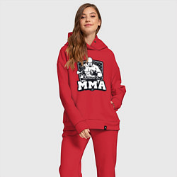 Женский костюм оверсайз Mixed martial arts, цвет: красный — фото 2