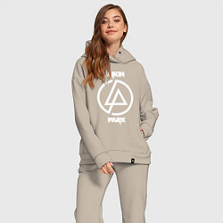 Женский костюм оверсайз Linkin Park logo, цвет: миндальный — фото 2