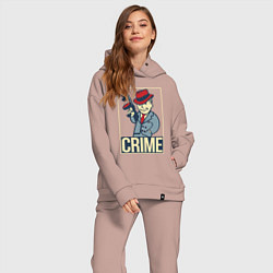 Женский костюм оверсайз Vault crime, цвет: пыльно-розовый — фото 2