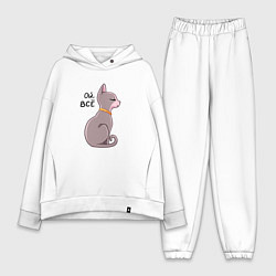 Женский костюм оверсайз Кошка сфинкс с надписью