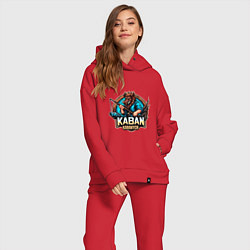 Женский костюм оверсайз Кабан рыбак, цвет: красный — фото 2