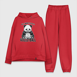 Женский костюм оверсайз Panda volleyball, цвет: красный