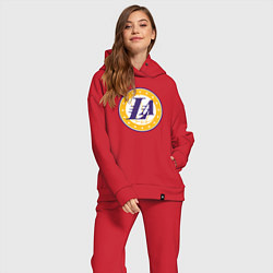 Женский костюм оверсайз Lakers stars, цвет: красный — фото 2