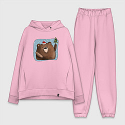 Женский костюм оверсайз Медведь и елка