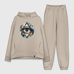 Женский костюм оверсайз Акварельный глаз