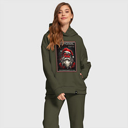 Женский костюм оверсайз Дед мороз утром 1 января, цвет: хаки — фото 2