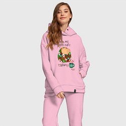 Женский костюм оверсайз Капибара в одеяле, цвет: светло-розовый — фото 2