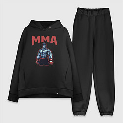 Женский костюм оверсайз MMA боец, цвет: черный