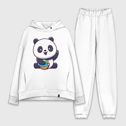 Женский костюм оверсайз Панда с мячиком, цвет: белый