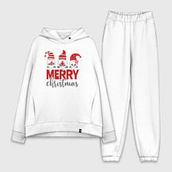 Женский костюм оверсайз Merry Christmas dwarves, цвет: белый