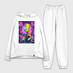 Женский костюм оверсайз Bart Simpson - cool gamer, цвет: белый