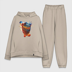 Женский костюм оверсайз Album Invincible Shield - Judas Priest, цвет: миндальный