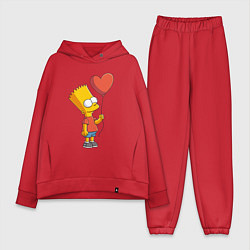 Женский костюм оверсайз Барт Симпсон с шариком, цвет: красный