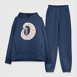 Женский костюм оверсайз Хочу орать, цвет: тёмно-синий