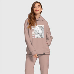 Женский костюм оверсайз Friren bw, цвет: пыльно-розовый — фото 2