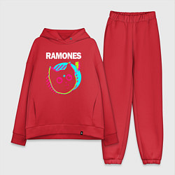 Женский костюм оверсайз Ramones rock star cat, цвет: красный
