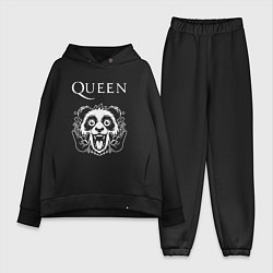 Женский костюм оверсайз Queen rock panda, цвет: черный
