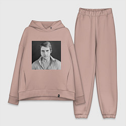 Женский костюм оверсайз Портрет Владимир Высоцкий, цвет: пыльно-розовый