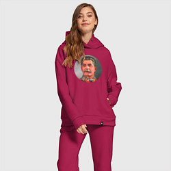 Женский костюм оверсайз Stalin color, цвет: маджента — фото 2