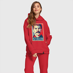 Женский костюм оверсайз Face Stalin, цвет: красный — фото 2