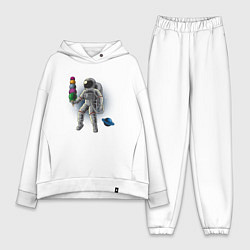 Женский костюм оверсайз Космонавт мороженое, цвет: белый