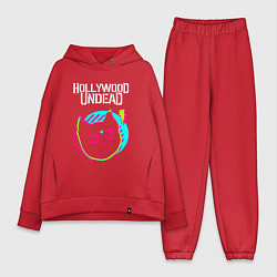 Женский костюм оверсайз Hollywood Undead rock star cat, цвет: красный