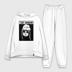 Женский костюм оверсайз Cat cobain, цвет: белый