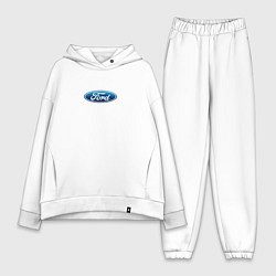 Женский костюм оверсайз FORD авто спорт лого, цвет: белый