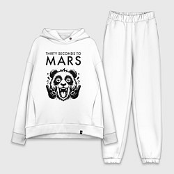 Женский костюм оверсайз Thirty Seconds to Mars - rock panda, цвет: белый