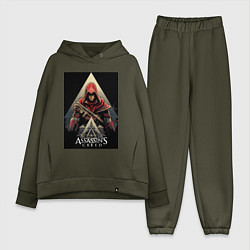 Женский костюм оверсайз Assassins creed красный костюм, цвет: хаки
