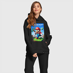 Женский костюм оверсайз Minecraft and Mario - ai art collaboration, цвет: черный — фото 2