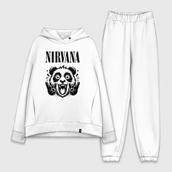 Женский костюм оверсайз Nirvana - rock panda, цвет: белый
