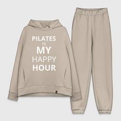 Женский костюм оверсайз Pilates is my happy hour -  пилатес мой любимый ча