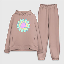 Женский костюм оверсайз Круговые фигуры, цвет: пыльно-розовый