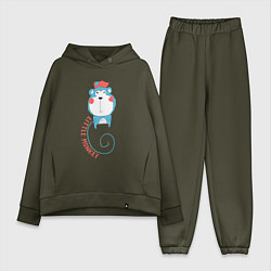 Женский костюм оверсайз Little monkey, цвет: хаки